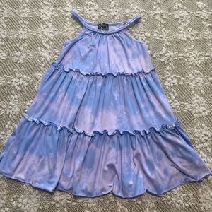 Pink & Violet Sundress for Girls, Purple Tie-Dye Stretch Sleeveless, Size 6X